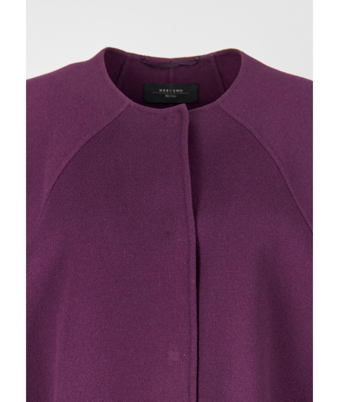 WEEKEND MAX MARA Фиолетовое шерстяное пальто, фото 4