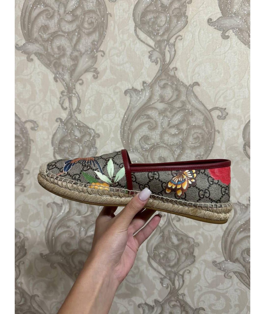 GUCCI Бежевые текстильные эспадрильи, фото 4