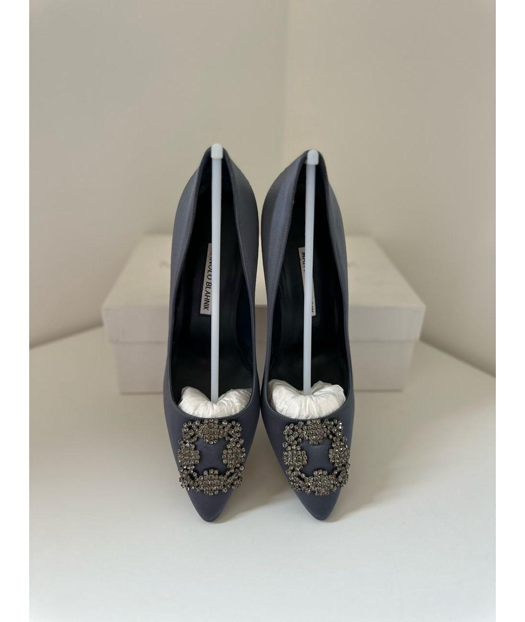 MANOLO BLAHNIK Серые текстильные туфли, фото 2