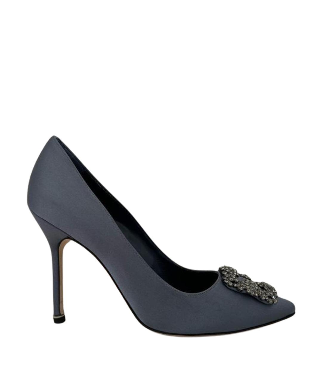 MANOLO BLAHNIK Серые текстильные туфли, фото 1
