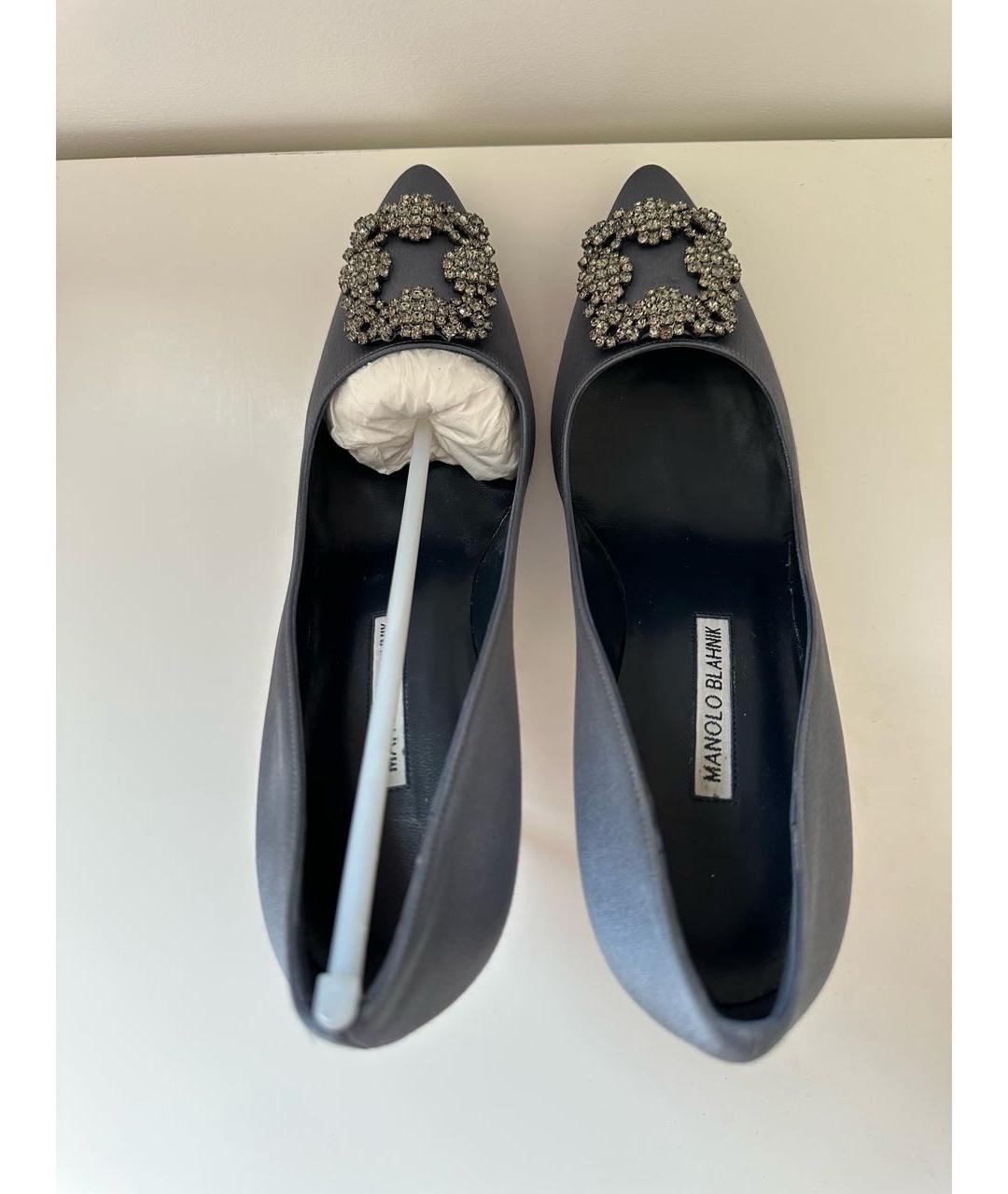 MANOLO BLAHNIK Серые текстильные туфли, фото 3