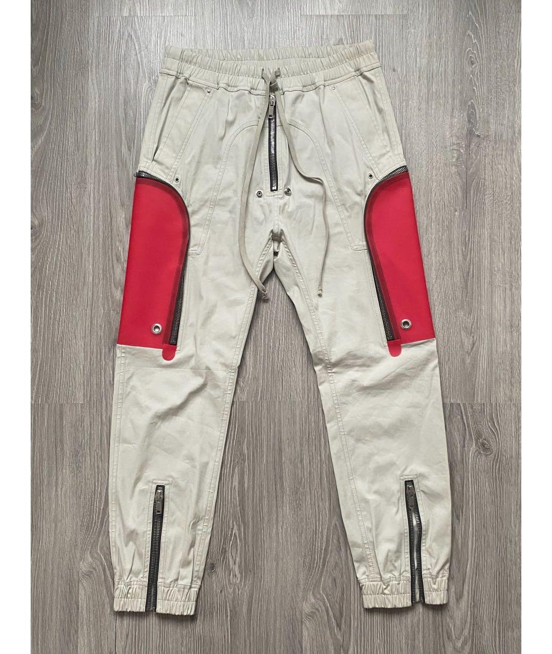 RICK OWENS Белые хлопковые повседневные брюки, фото 5