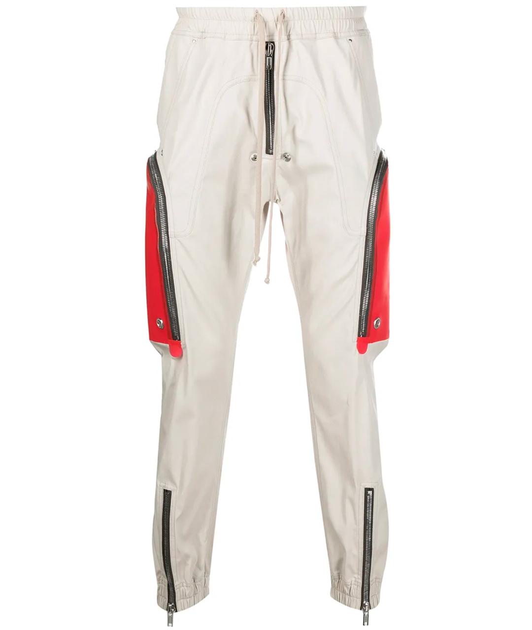 RICK OWENS Белые хлопковые повседневные брюки, фото 1