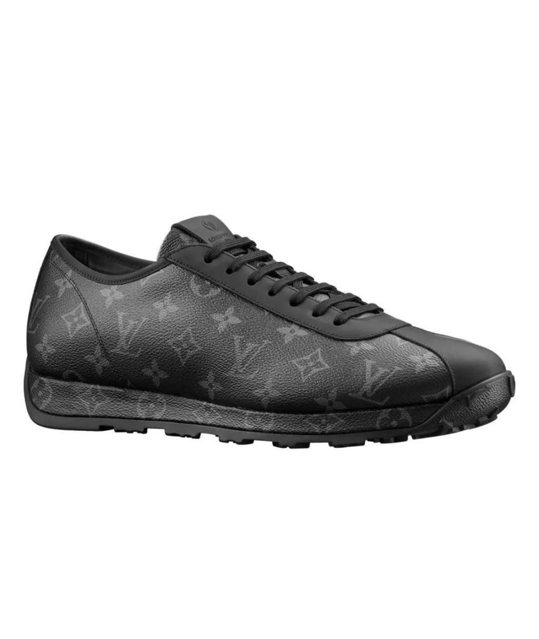 LOUIS VUITTON Черные кожаные низкие кроссовки / кеды, фото 1