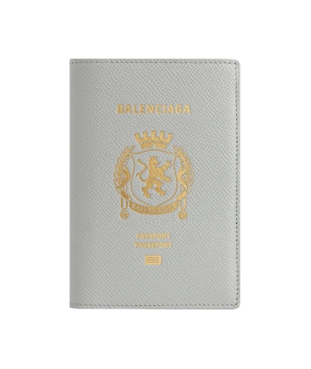 BALENCIAGA Серый кожаный кошелек, фото 1