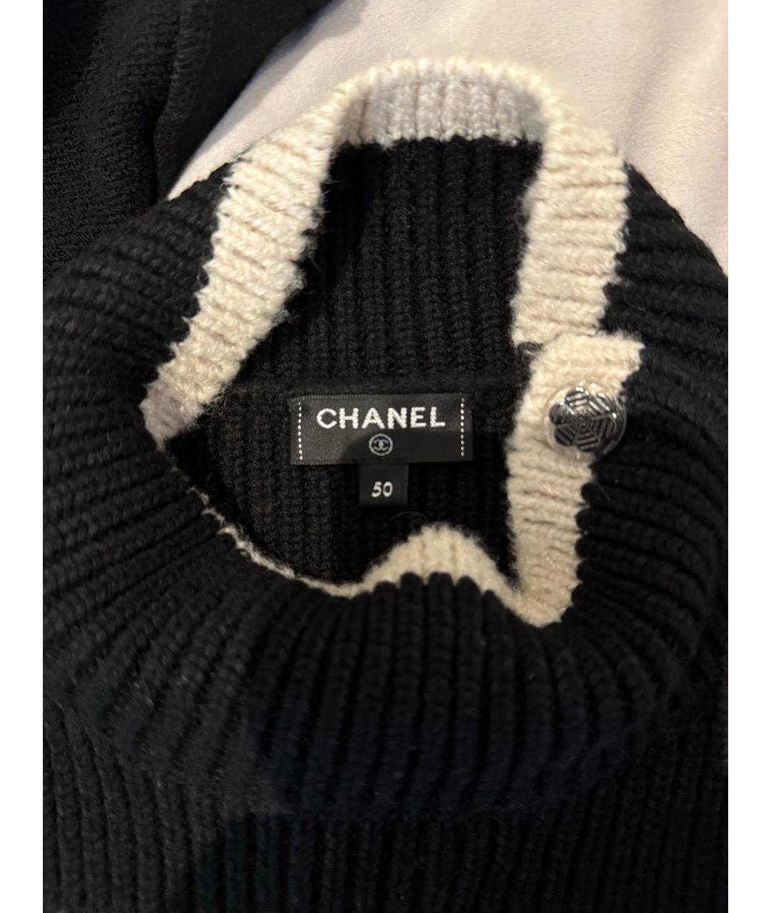 CHANEL Черное кашемировое повседневное платье, фото 3