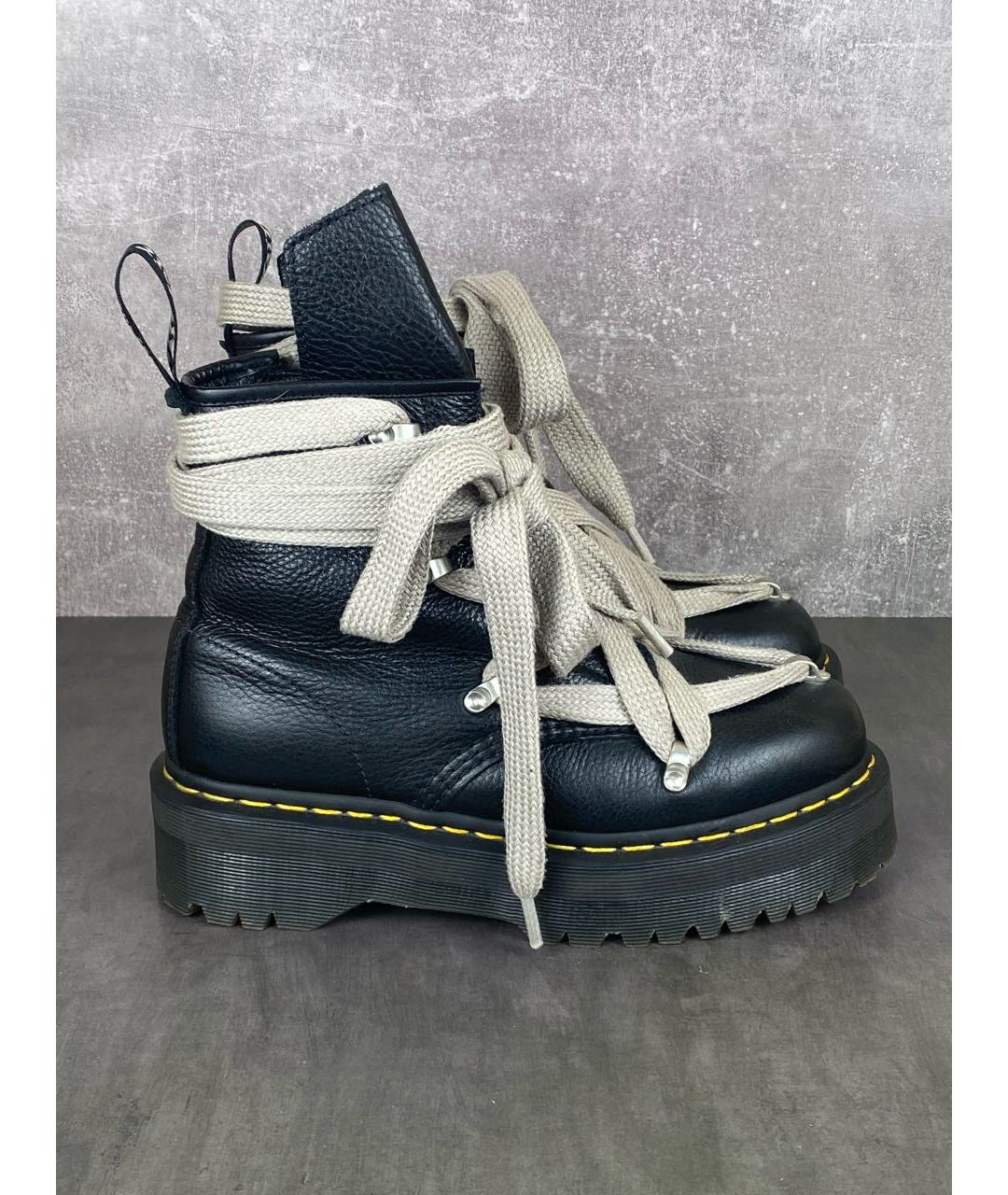 RICK OWENS Черные кожаные высокие ботинки, фото 6