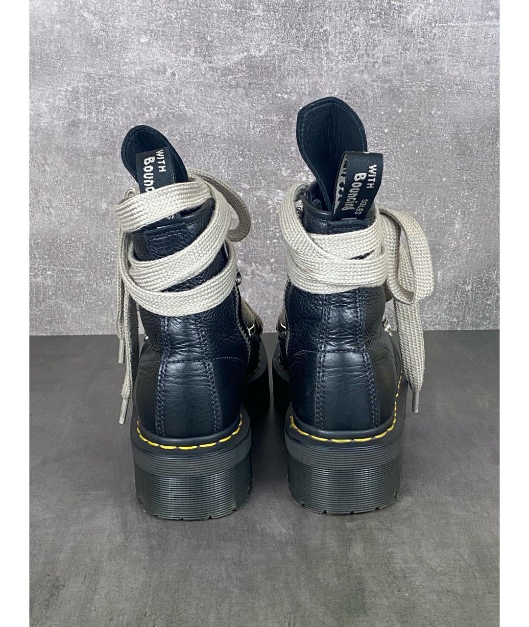 RICK OWENS Черные кожаные высокие ботинки, фото 4