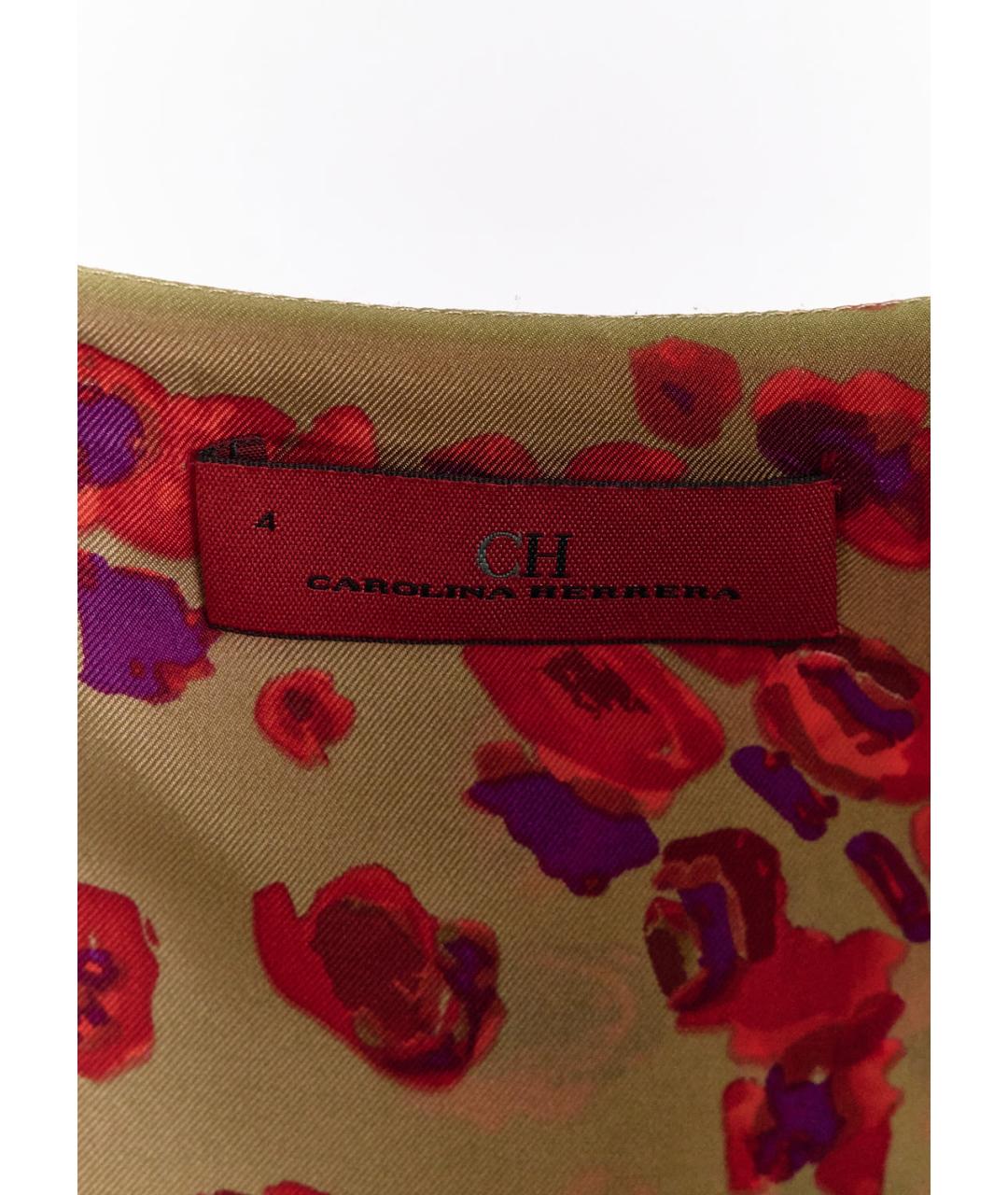 CAROLINA HERRERA Мульти шелковое повседневное платье, фото 3