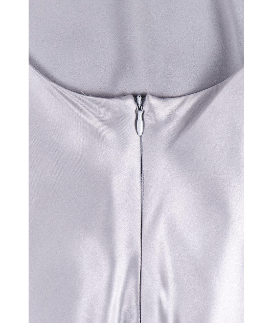 EMPORIO ARMANI Серое шелковое коктейльное платье, фото 3