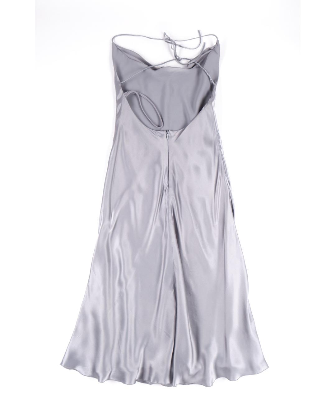 EMPORIO ARMANI Серое шелковое коктейльное платье, фото 2