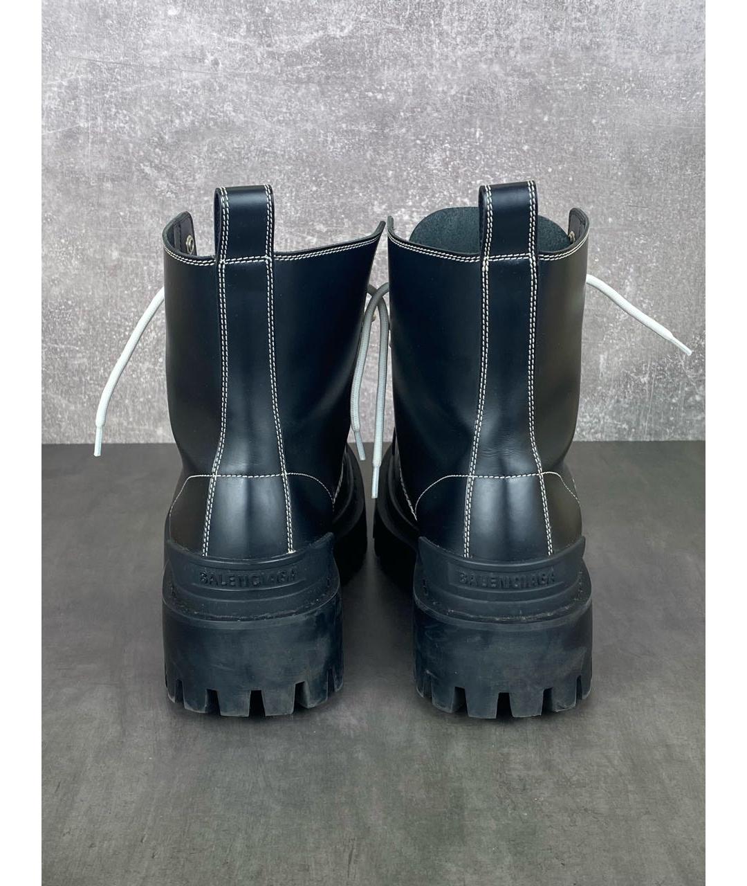 BALENCIAGA Черные кожаные ботинки, фото 4