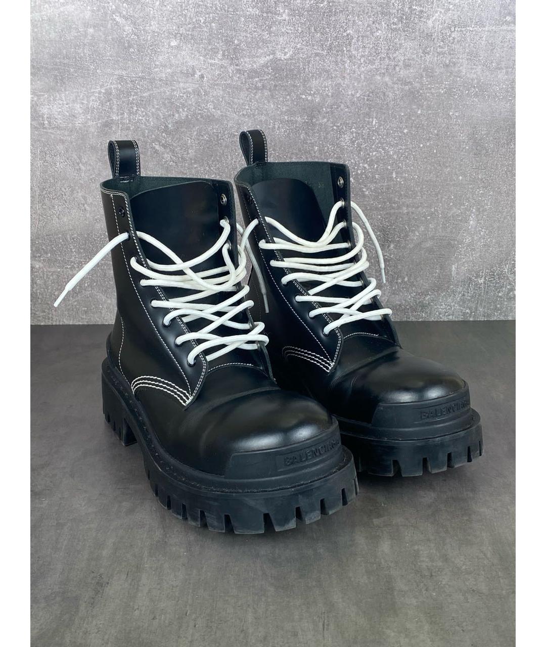 BALENCIAGA Черные кожаные ботинки, фото 2