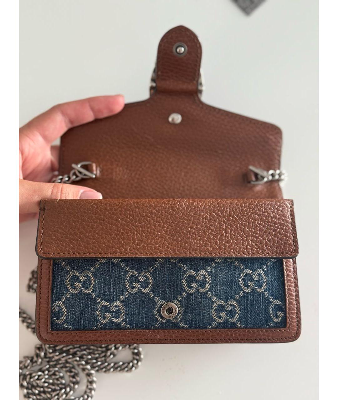 GUCCI Синяя кожаная сумка через плечо, фото 2