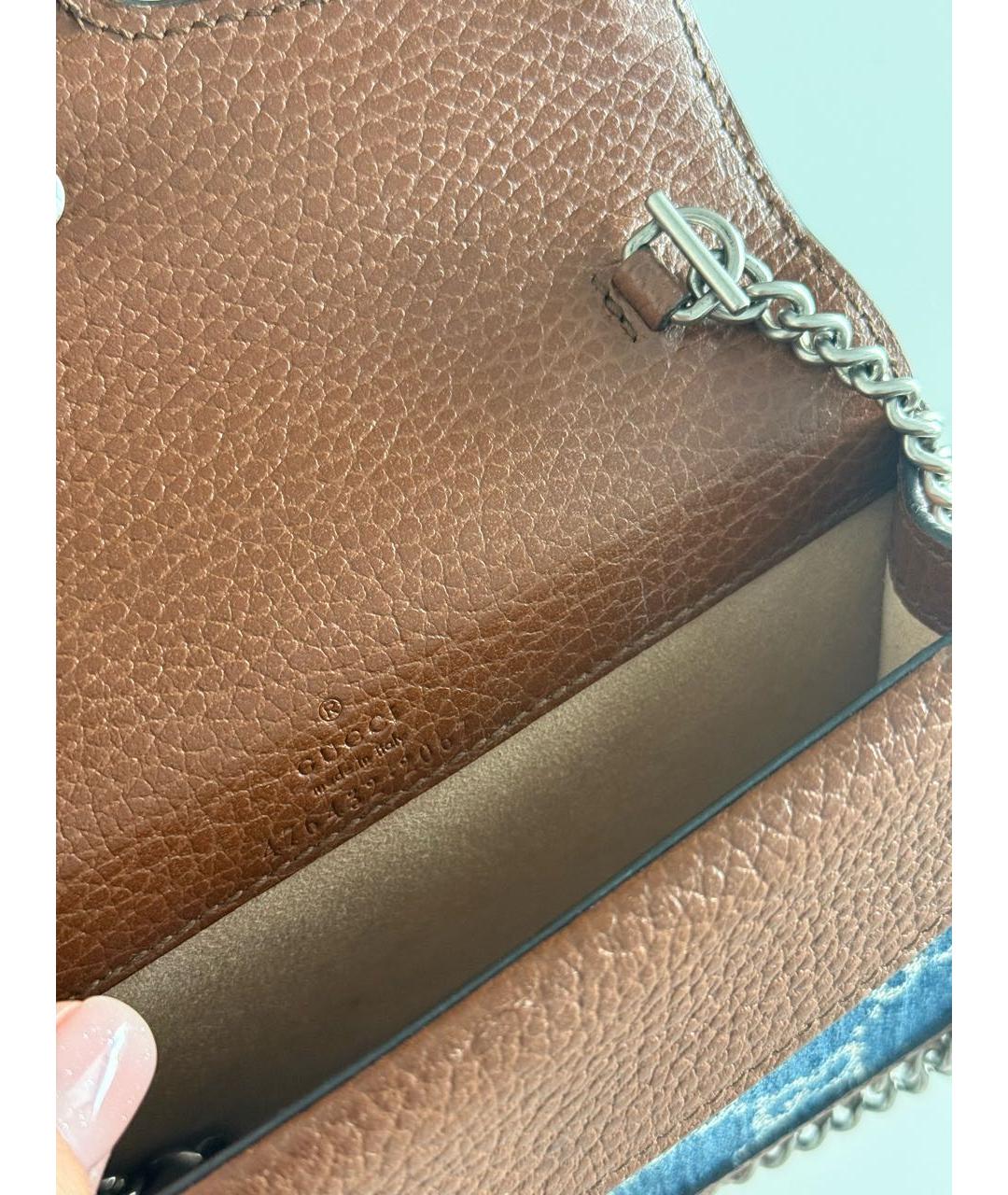 GUCCI Синяя кожаная сумка через плечо, фото 5