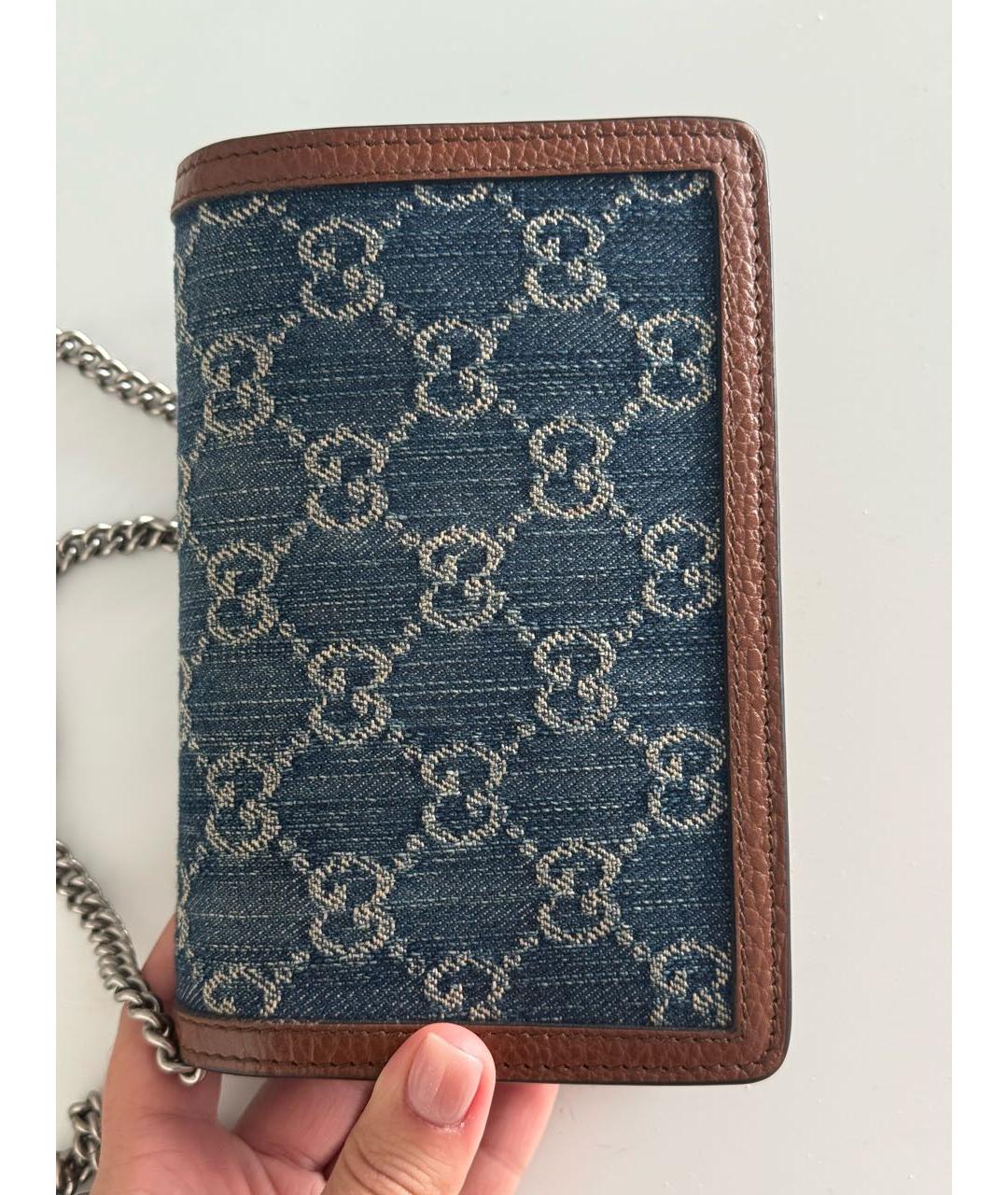 GUCCI Синяя кожаная сумка через плечо, фото 4