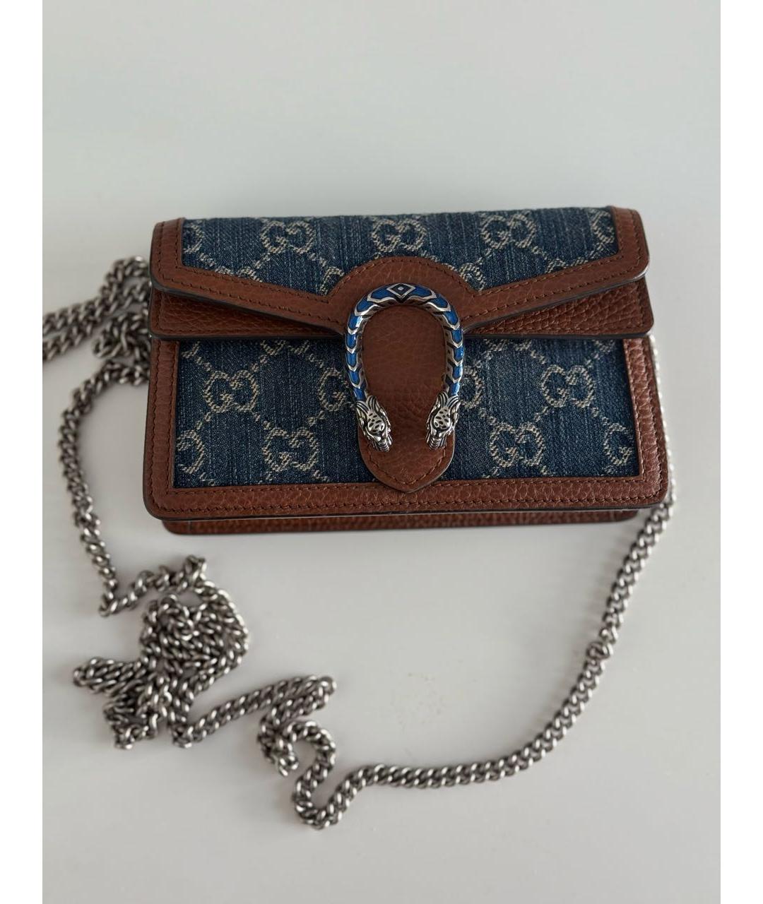 GUCCI Синяя кожаная сумка через плечо, фото 9