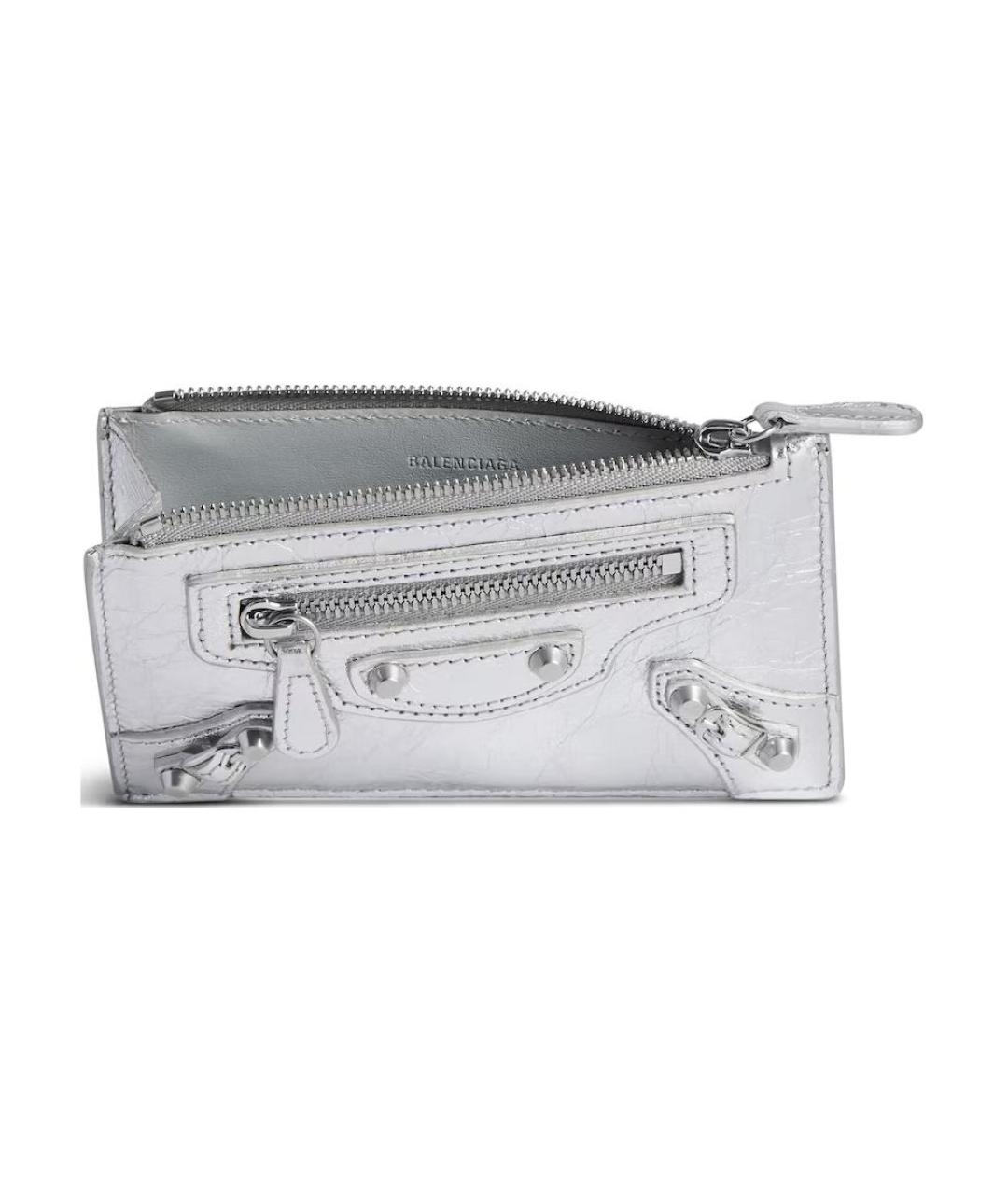 BALENCIAGA Серебрянный кожаный кардхолдер, фото 3
