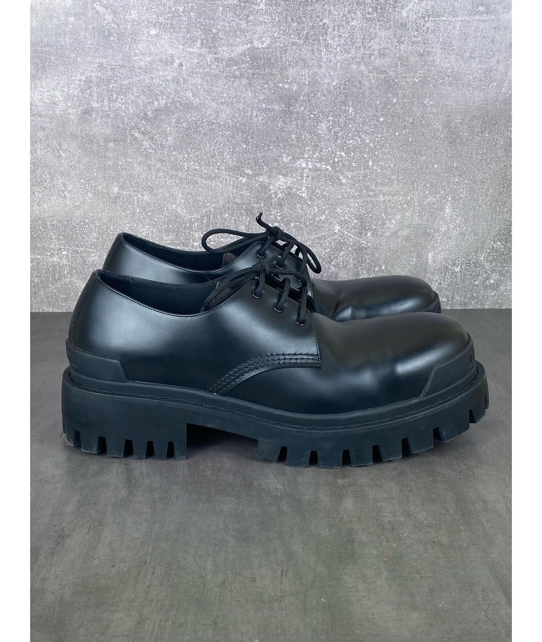 BALENCIAGA Черные кожаные низкие ботинки, фото 6