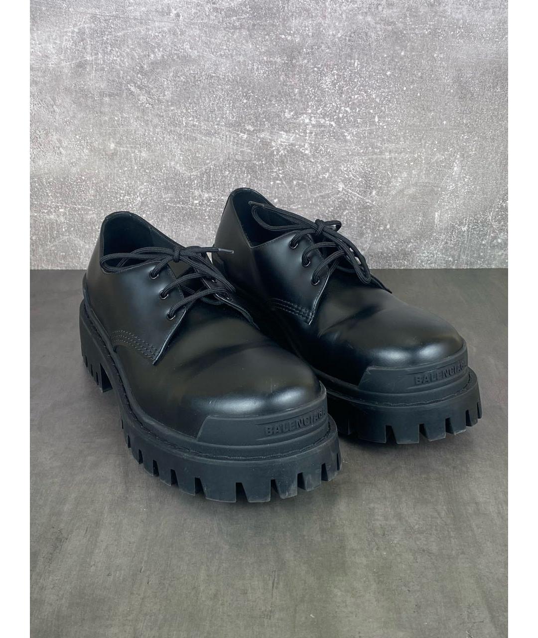 BALENCIAGA Черные кожаные низкие ботинки, фото 2