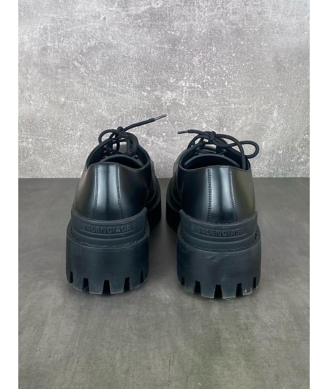 BALENCIAGA Черные кожаные низкие ботинки, фото 4