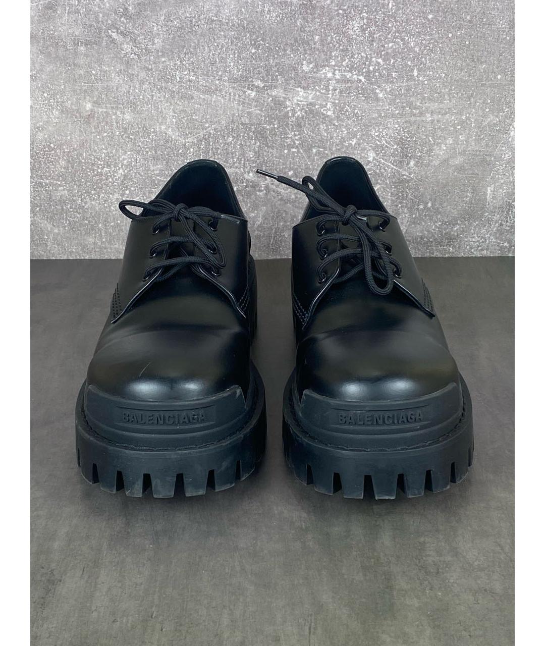 BALENCIAGA Черные кожаные низкие ботинки, фото 3