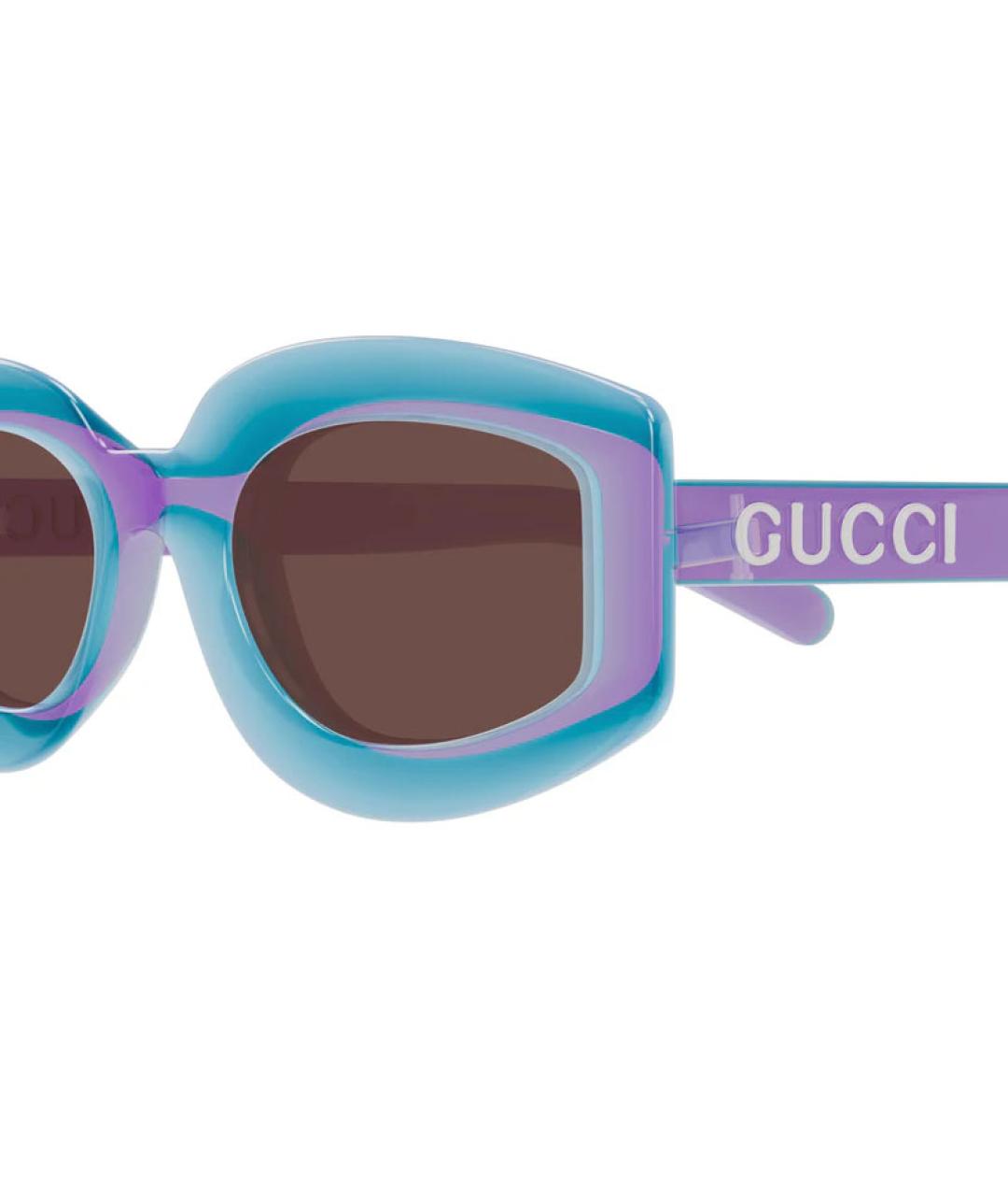 GUCCI Голубые пластиковые солнцезащитные очки, фото 3