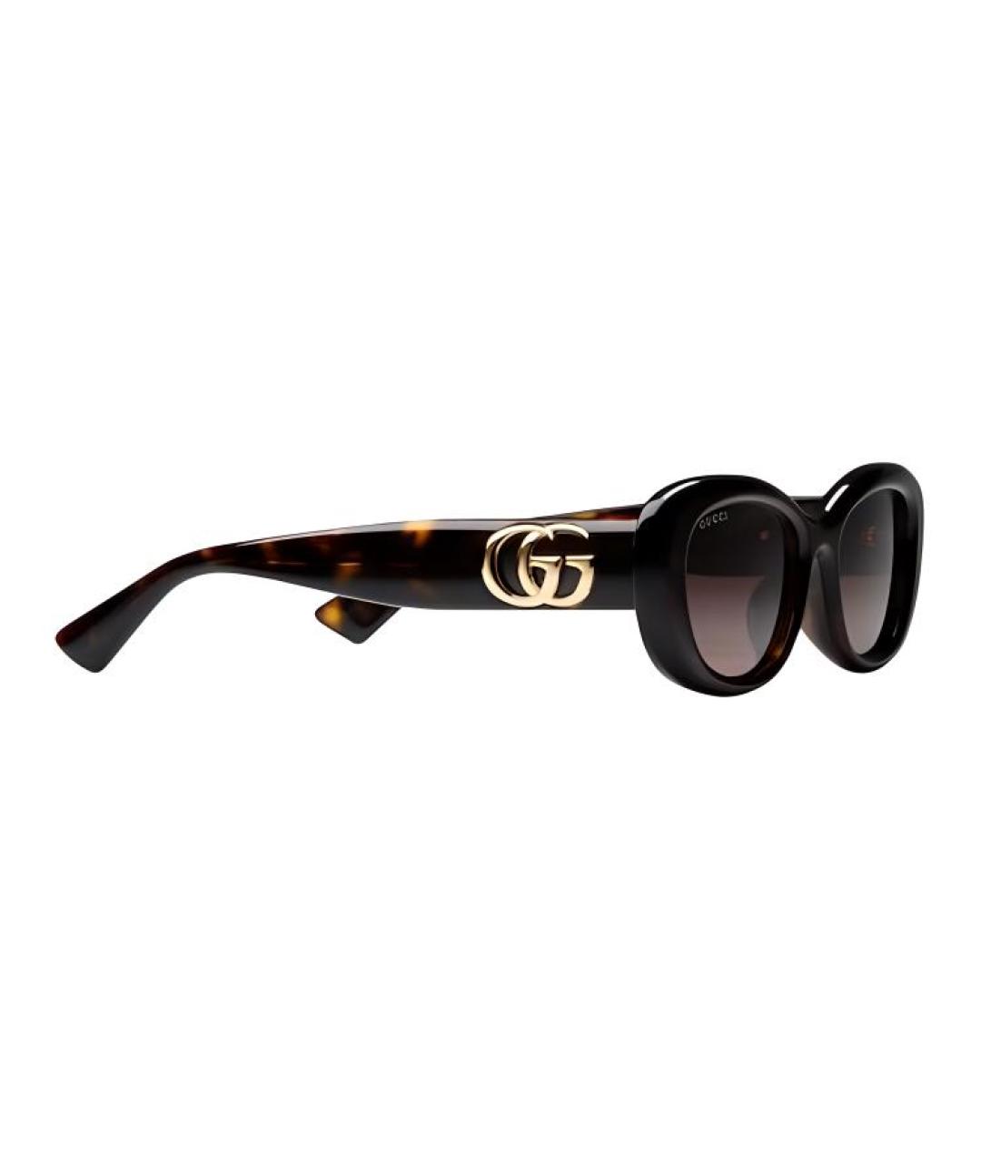 GUCCI Коричневые пластиковые солнцезащитные очки, фото 2