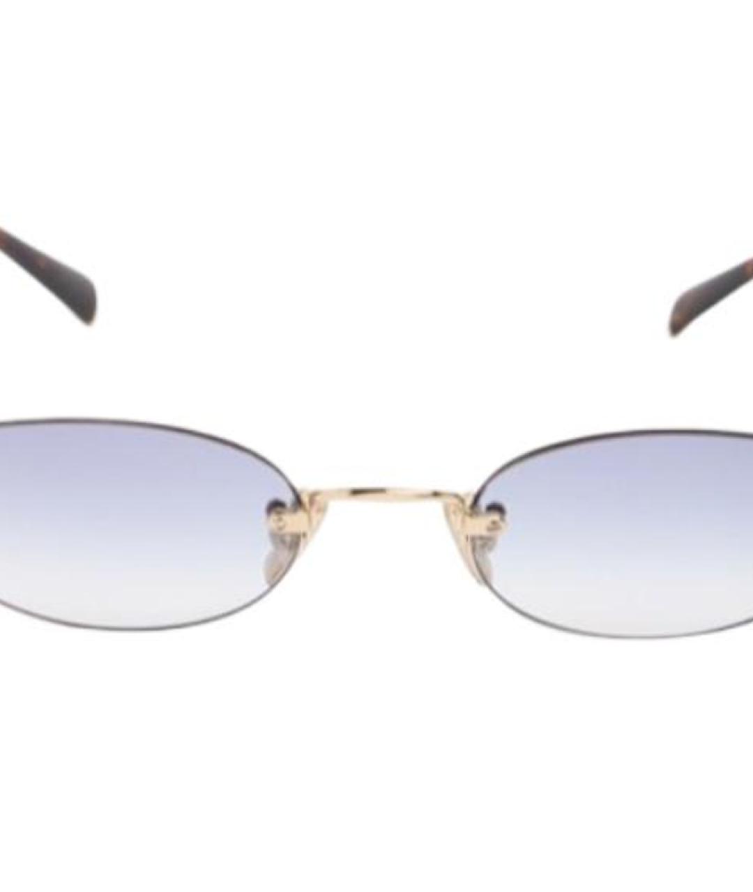 MIU MIU Золотые металлические солнцезащитные очки, фото 3