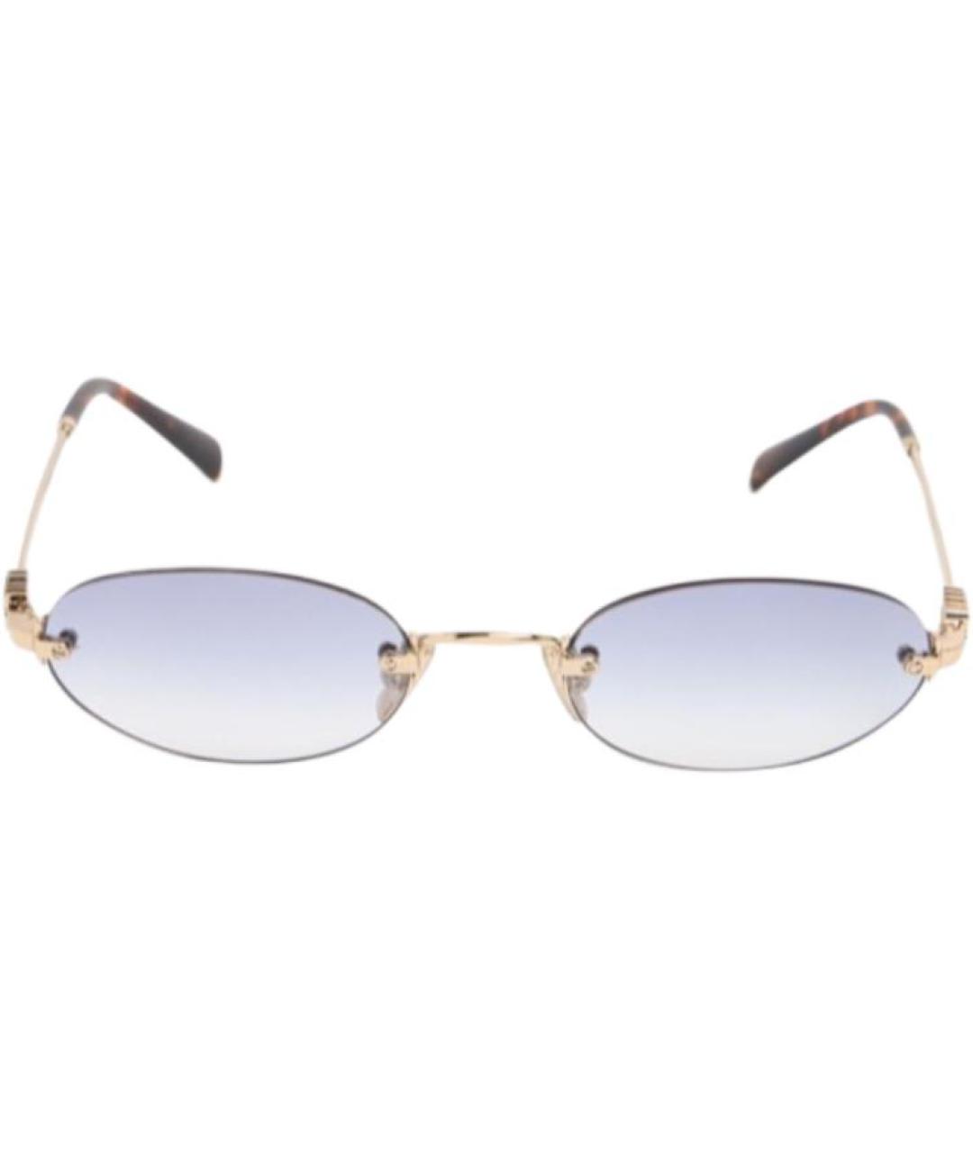 MIU MIU Золотые металлические солнцезащитные очки, фото 1