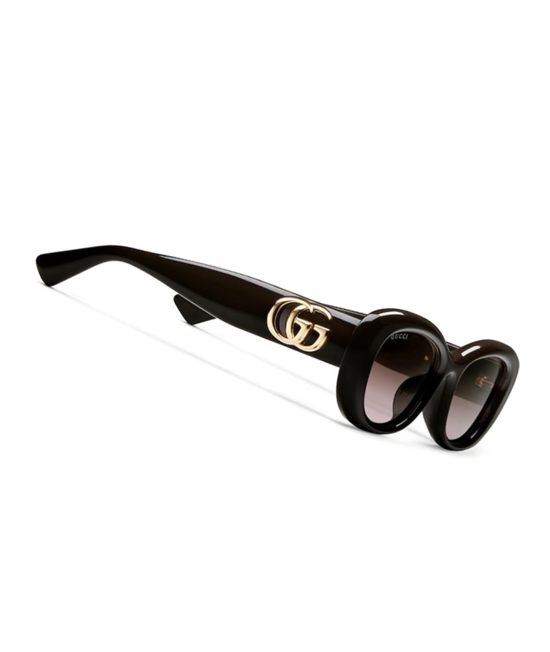 GUCCI Коричневые пластиковые солнцезащитные очки, фото 3