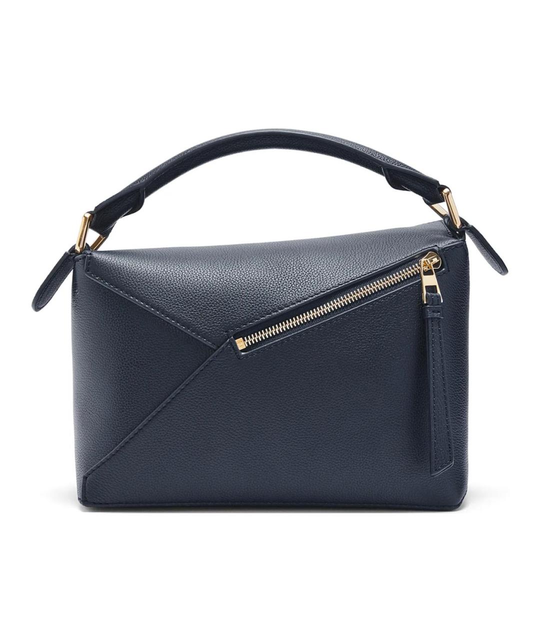 LOEWE Темно-синяя кожаная сумка через плечо, фото 5