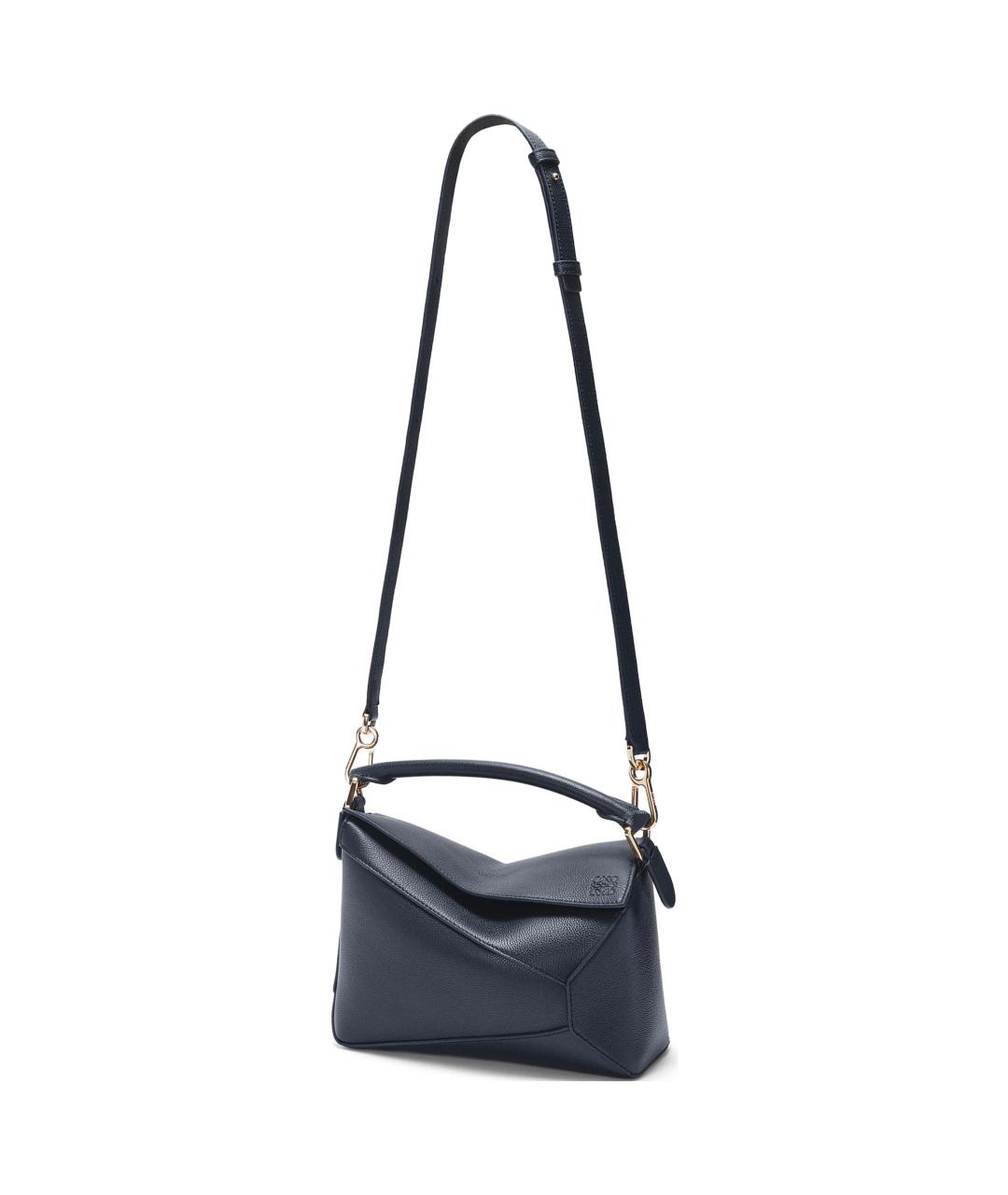 LOEWE Темно-синяя кожаная сумка через плечо, фото 3