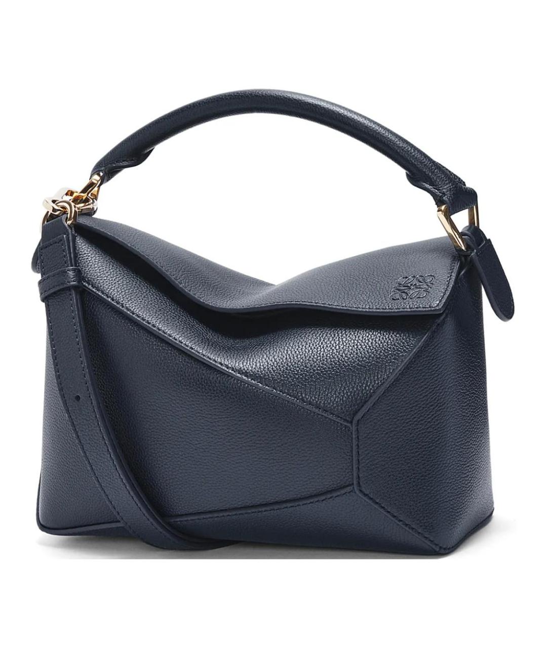 LOEWE Темно-синяя кожаная сумка через плечо, фото 8