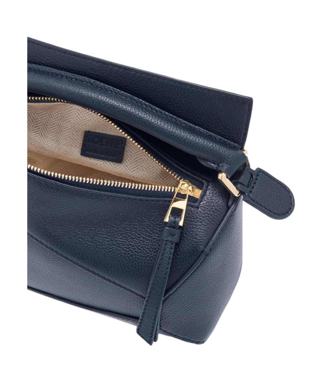 LOEWE Темно-синяя кожаная сумка через плечо, фото 6