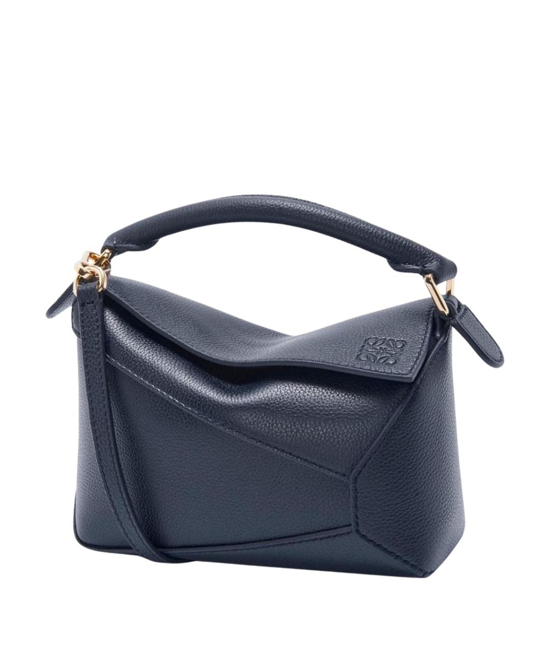 LOEWE Темно-синяя кожаная сумка через плечо, фото 1