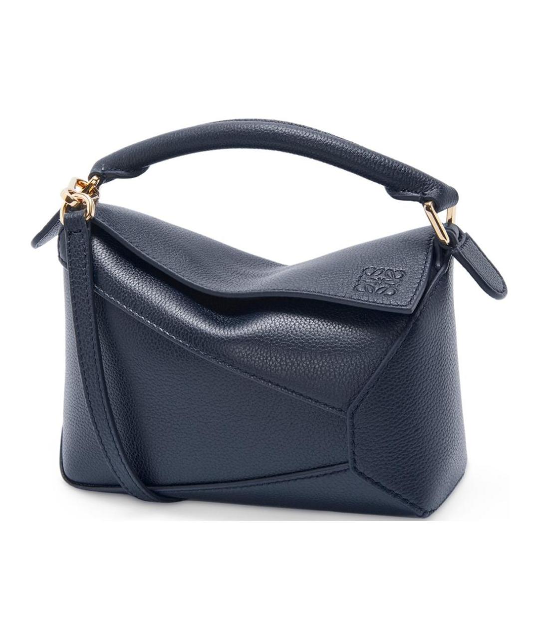 LOEWE Темно-синяя кожаная сумка через плечо, фото 8