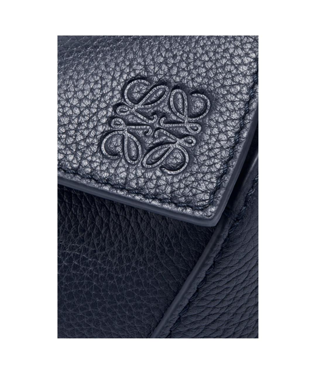 LOEWE Темно-синяя кожаная сумка через плечо, фото 7