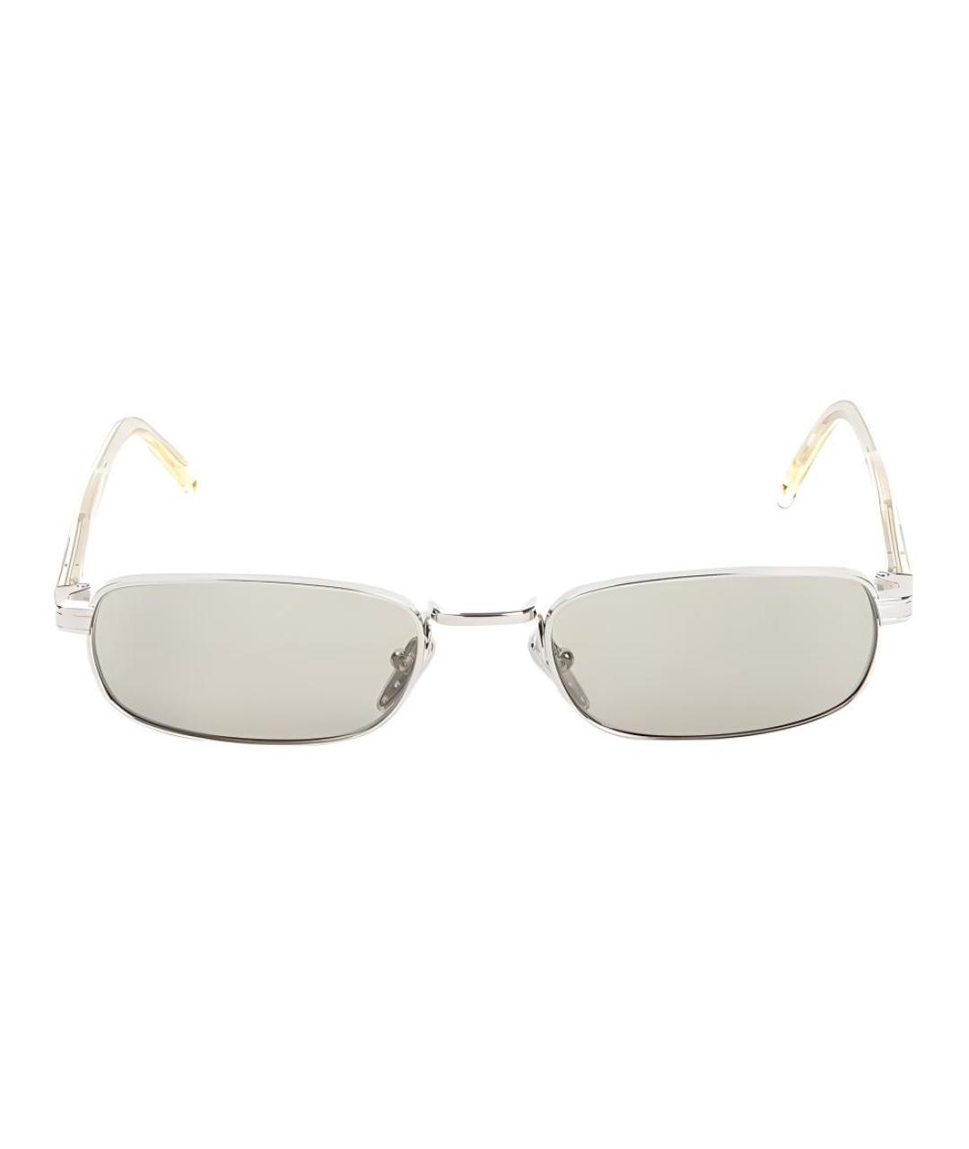 PRADA Серебряные металлические солнцезащитные очки, фото 2