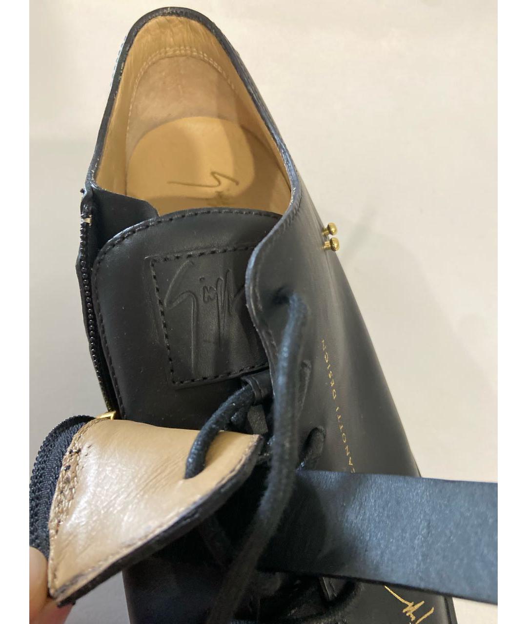 GIUSEPPE ZANOTTI DESIGN Черные кожаные ботинки, фото 7
