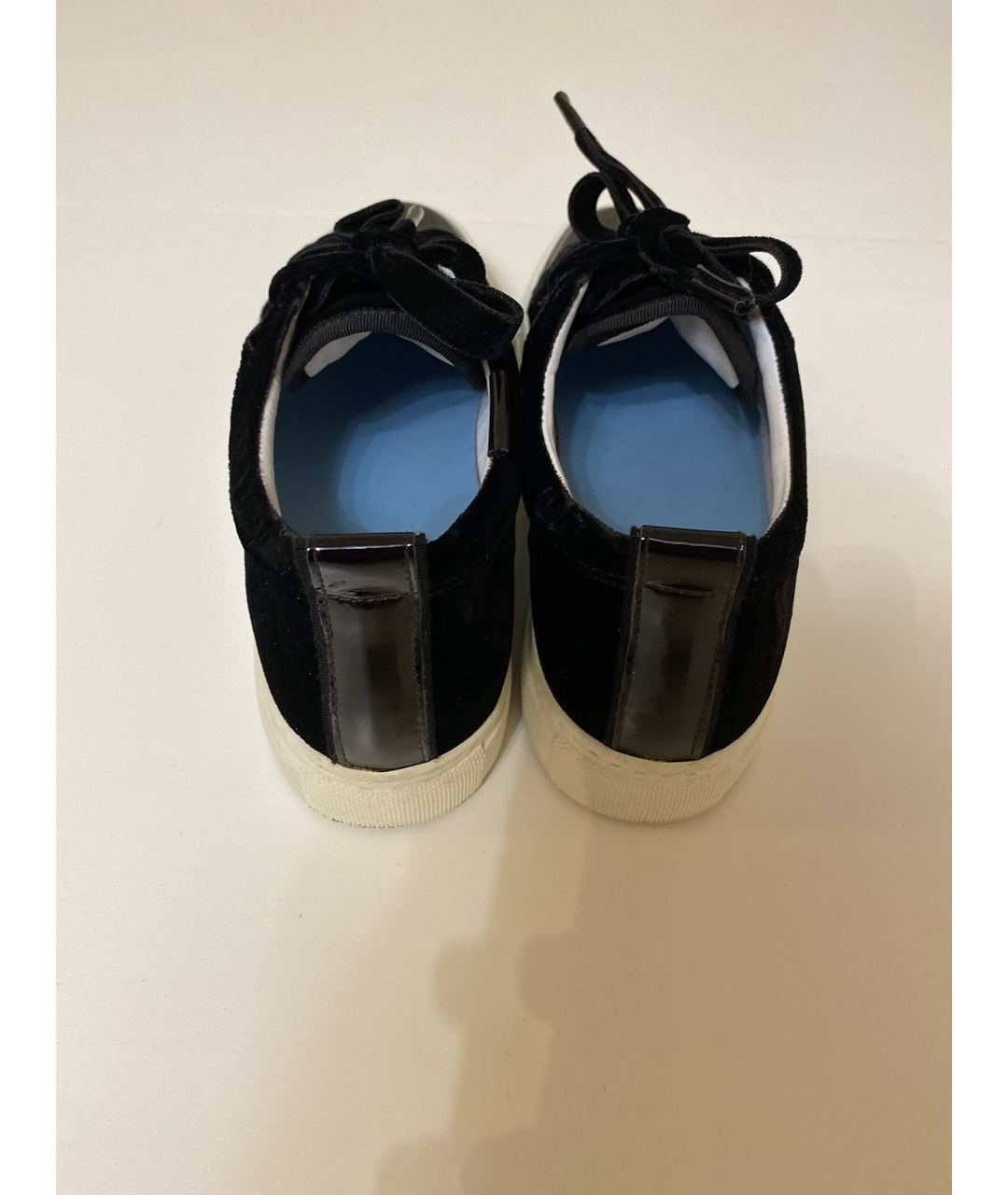 LANVIN Черные бархатные кроссовки, фото 4