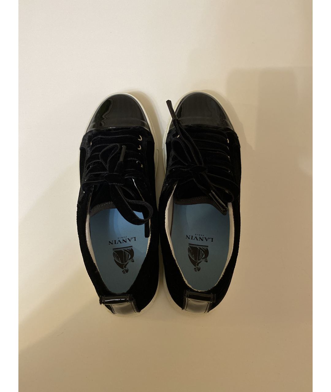 LANVIN Черные бархатные кроссовки, фото 3