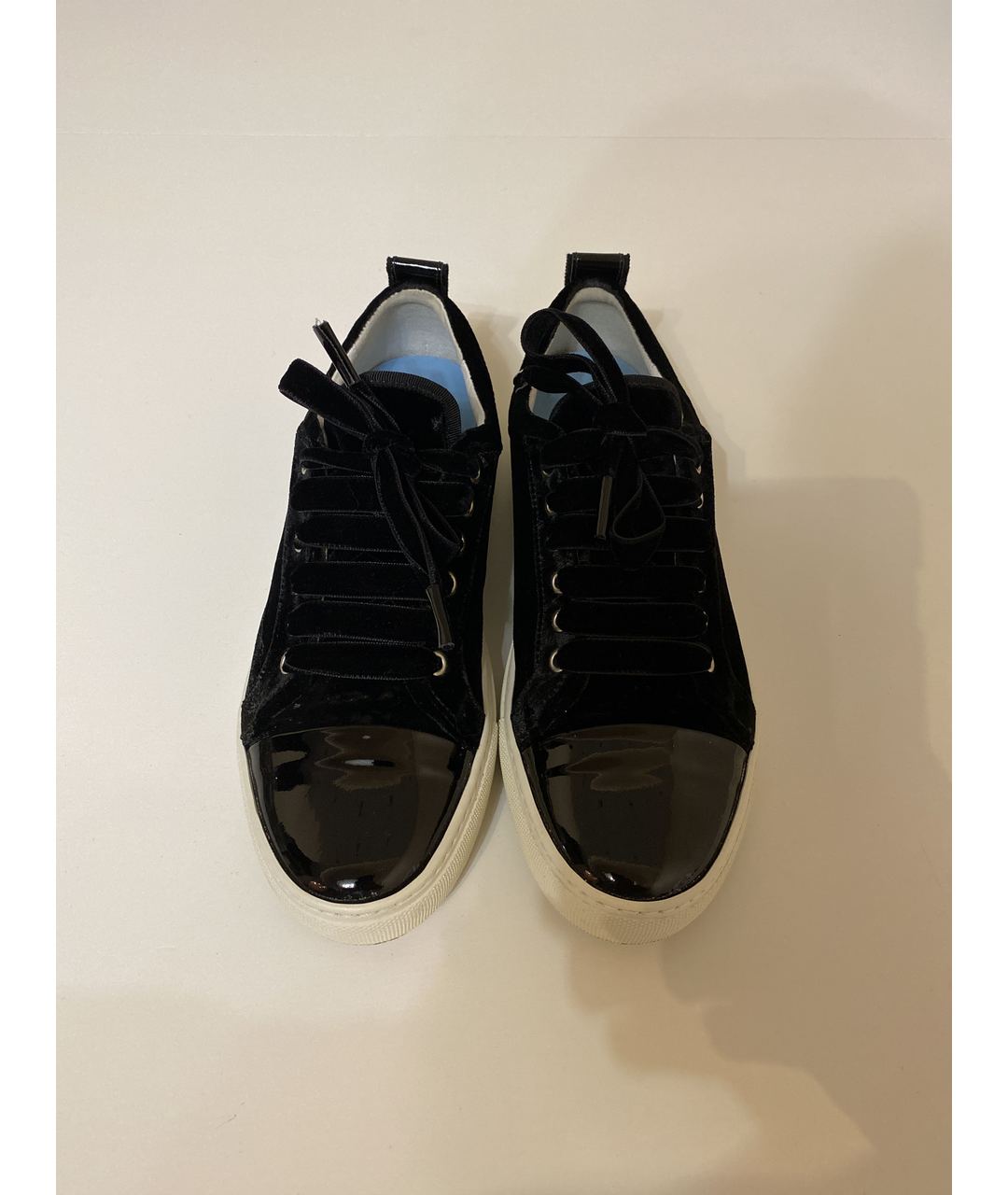 LANVIN Черные бархатные кроссовки, фото 2