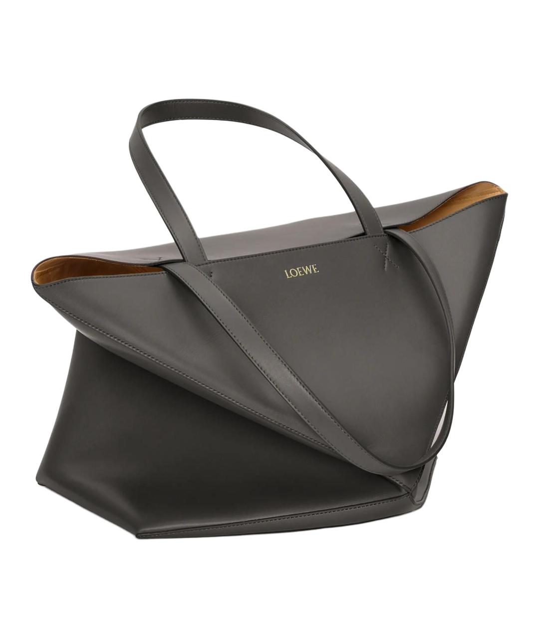 LOEWE Серая кожаная сумка через плечо, фото 4