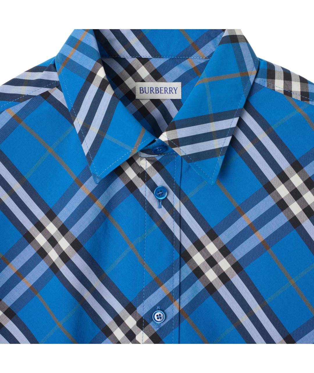 BURBERRY Синяя хлопковая кэжуал рубашка, фото 2