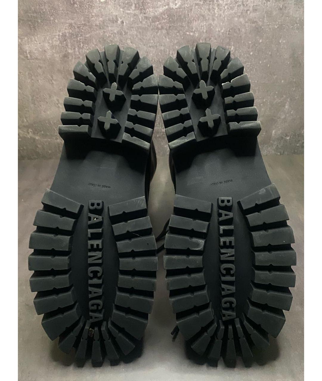 BALENCIAGA Черные кожаные высокие ботинки, фото 5