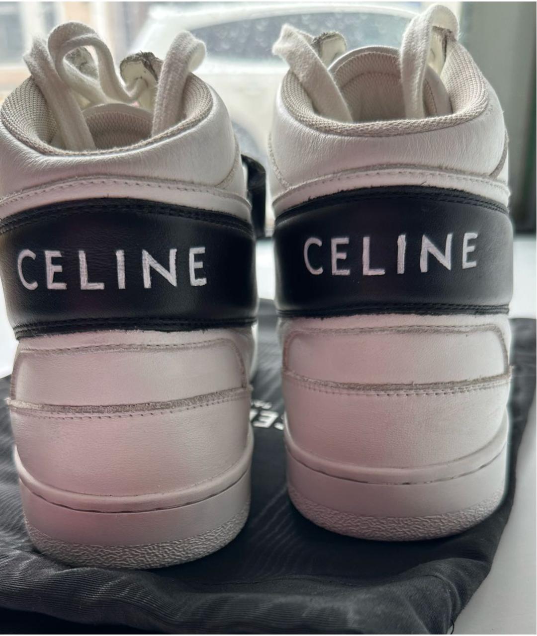 CELINE Белые кожаные кеды, фото 4