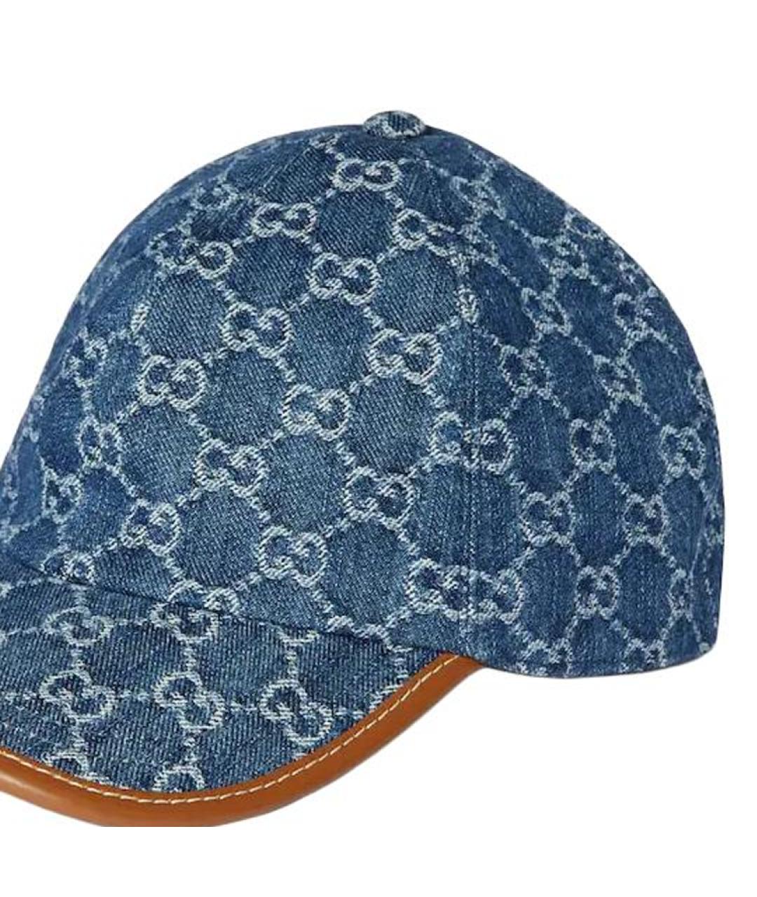 GUCCI Синяя хлопковая кепка, фото 3