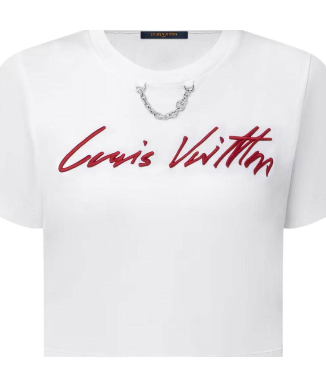 LOUIS VUITTON Белая хлопковая футболка, фото 2
