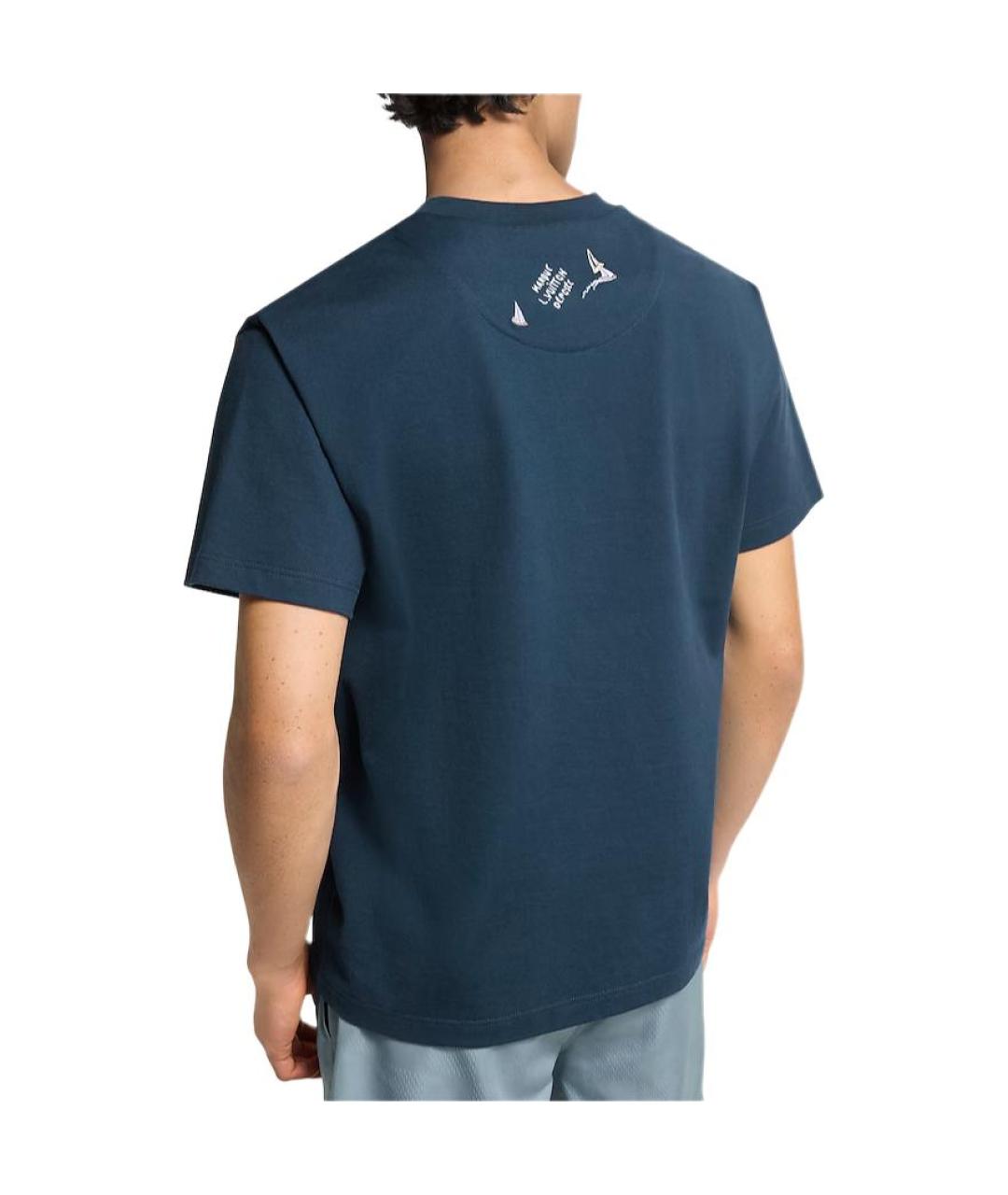 LOUIS VUITTON Синяя хлопковая футболка, фото 3